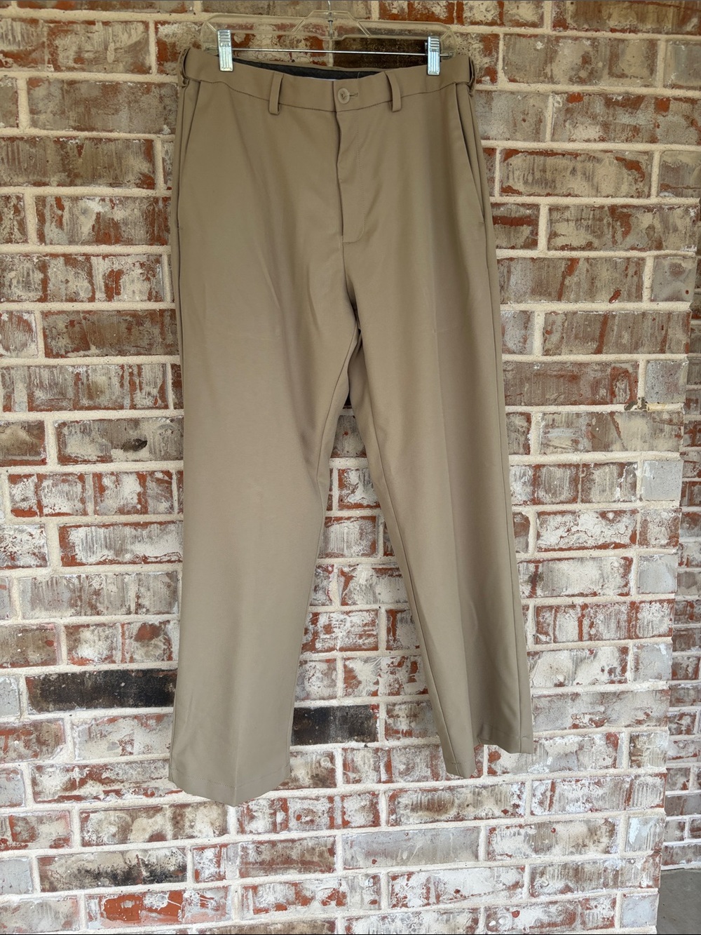 Haggar Khaki Classic Fit Cool 18 Pro Flat Front Waist Extender Pants
